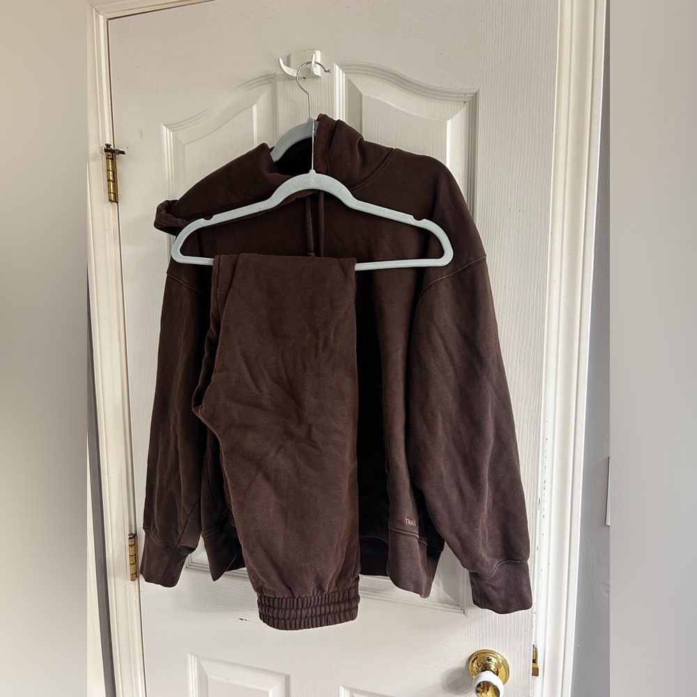 Aritzia Brown Sweatshirt & Hoodie Set